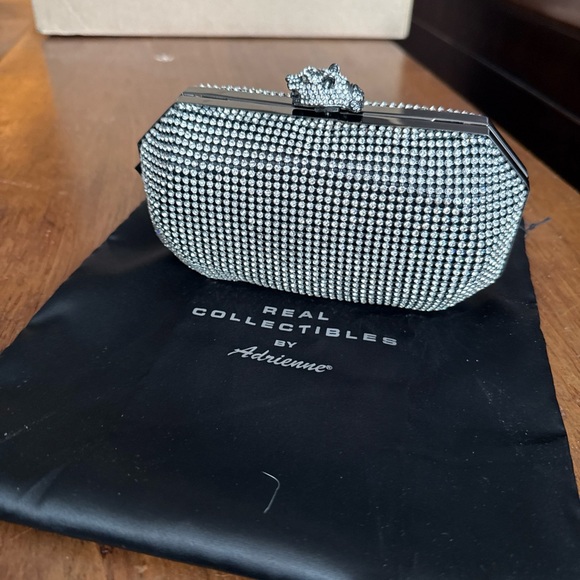 Real Collectibles by Adrienne Black Clutch with Rhinestone Detail - Picture 3 of 6